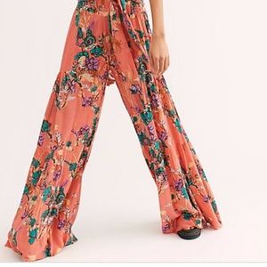 Free people one aloha printed wide leg pant